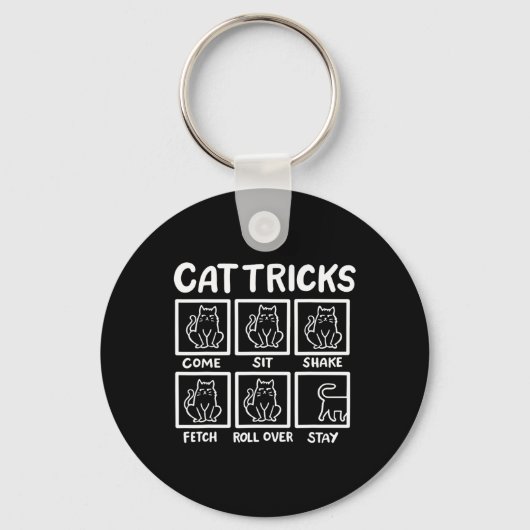 猫トリックおもしろい猫好きギフト男性へ キーホルダー (正面)