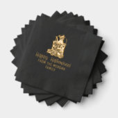 猫トリックトリートバッグハッピーハローウィンウィッシュ名 箔ナプキン (インサイチュ (積み重ね))