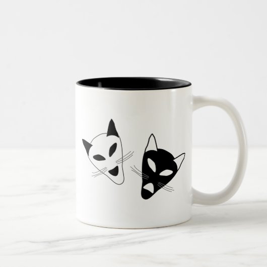猫ドラマのマスク ツートーンマグカップ (右)