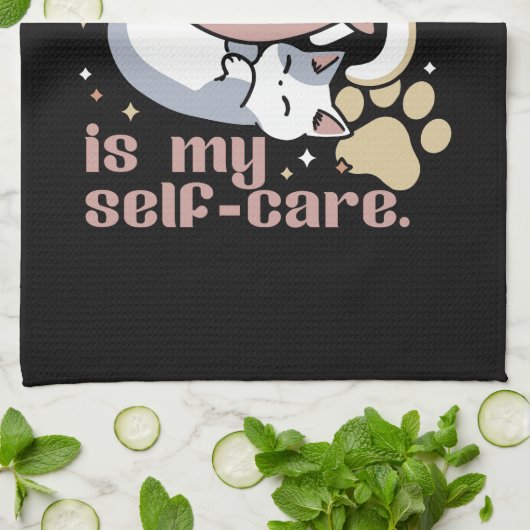 猫ナッピングは私の気に可愛い猫引用文 キッチンタオル (折り畳み)