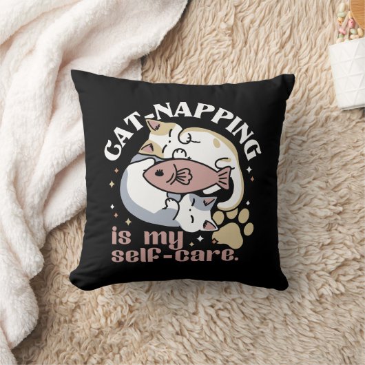猫ナッピングは私の気に可愛い猫引用文 クッション (ブランケット)