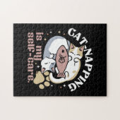 猫ナッピングは私の気に可愛い猫引用文 ジグソーパズル (横)