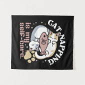 猫ナッピングは私の気に可愛い猫引用文 タペストリー (正面(横))