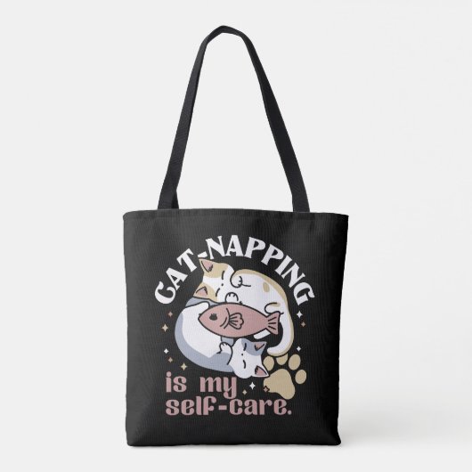 猫ナッピングは私の気に可愛い猫引用文 トートバッグ (裏面)
