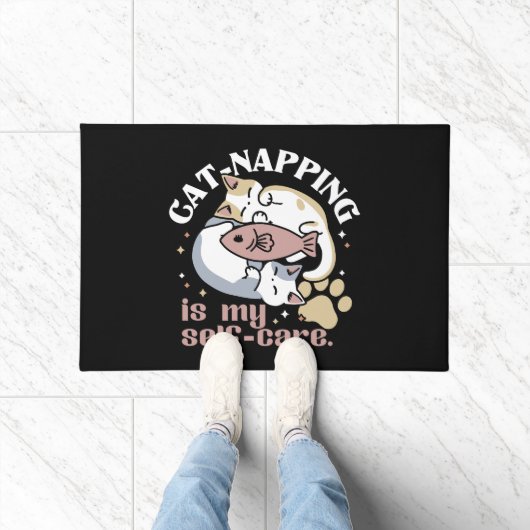 猫ナッピングは私の気に可愛い猫引用文 ドアマット (室内)