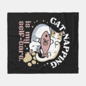 猫ナッピングは私の気に可愛い猫引用文 フリースブランケット (正面(横))