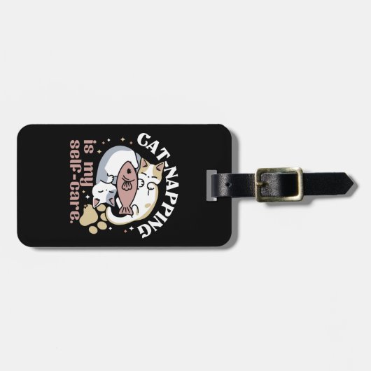 猫ナッピングは私の気に可愛い猫引用文 ラゲッジタグ (正面横)