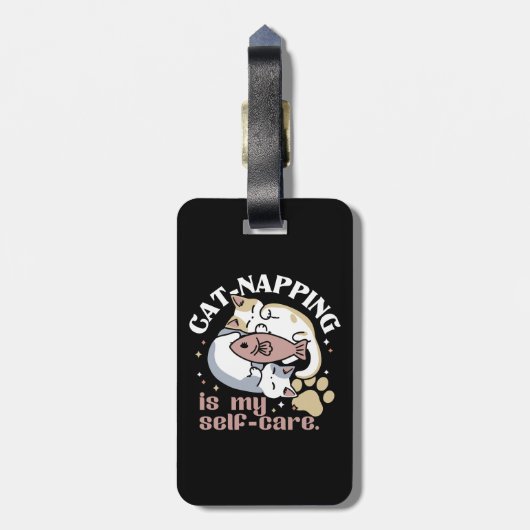 猫ナッピングは私の気に可愛い猫引用文 ラゲッジタグ (裏面縦)