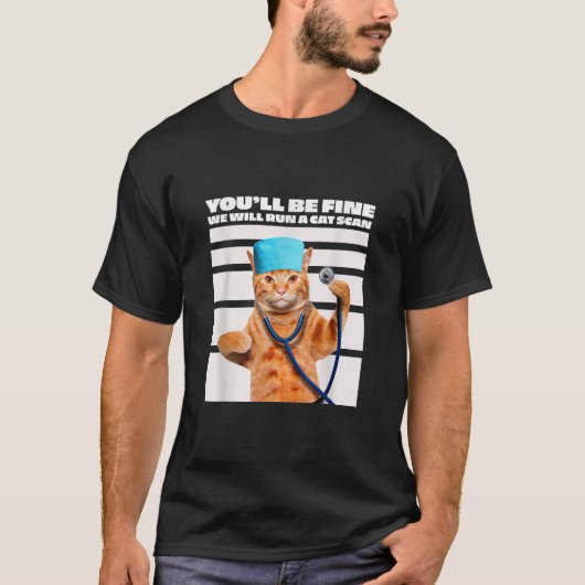 猫ナースの走Tシャツを猫スキャンする Tシャツ (正面)