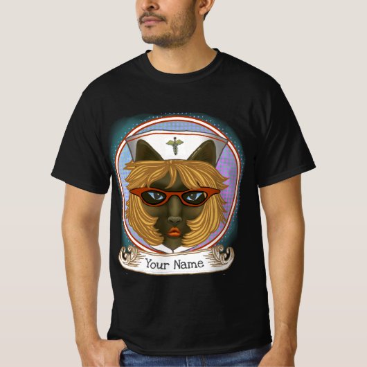 猫ナースカスタムナースTシャツ Tシャツ (正面)