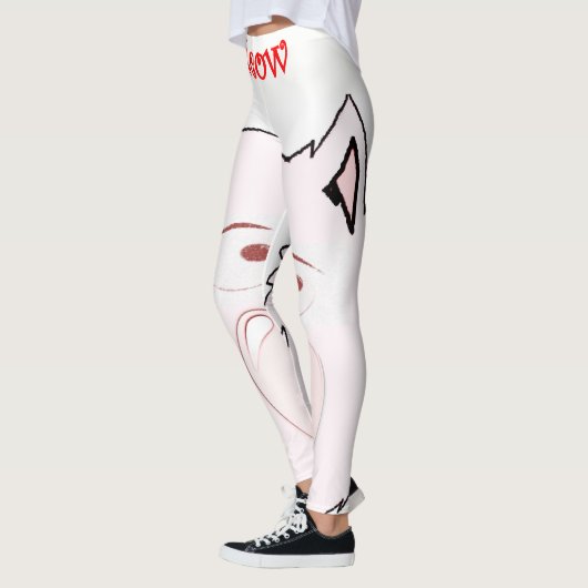 猫ニャーを引っ張る レギンス (左)