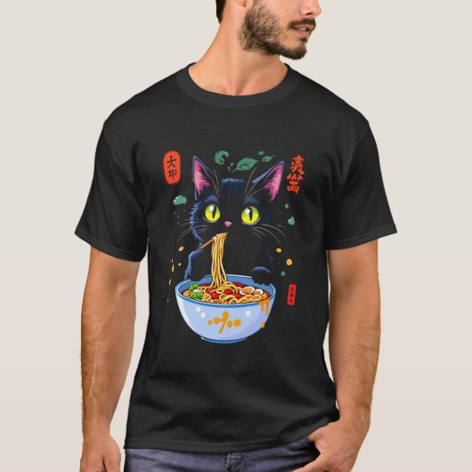 猫ヌードル Tシャツ (正面)