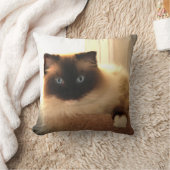 猫ネコのラグドール青い目の枕 クッション (ブランケット)