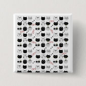 猫ネコ四角ボタン 缶バッジ (正面)