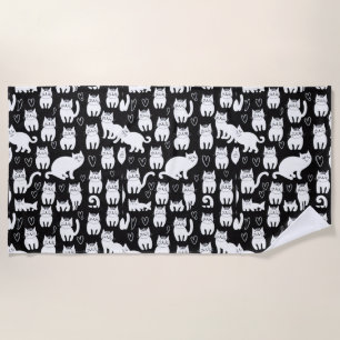 猫ネコ子猫シームレスパターン ビーチタオル