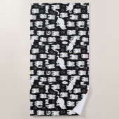 猫ネコ子猫シームレスパターン ビーチタオル (正面)