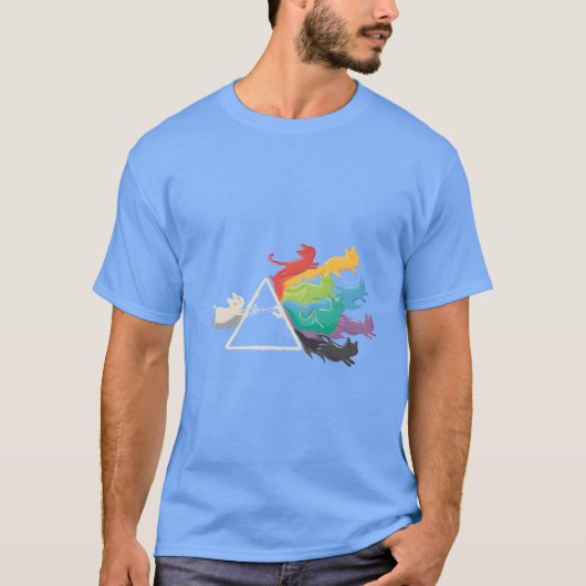 猫ネコ猫ネコ子猫猫カラフル虹 Tシャツ (正面)