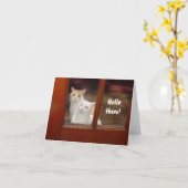 猫ノテおもしろいカード カード (黄色い花)