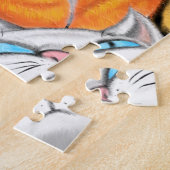 猫ハグカラフルを抱き寄絵画せる ジグソーパズル (側面)