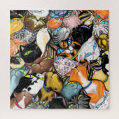 猫ハグカラフルを抱き寄絵画せる ジグソーパズル (縦)