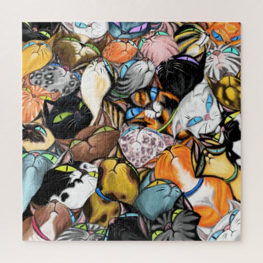 猫ハグカラフルを抱き寄絵画せる ジグソーパズル (縦)