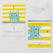 猫ハッピーバースデーカードパーティー 名刺 (正面/裏面)