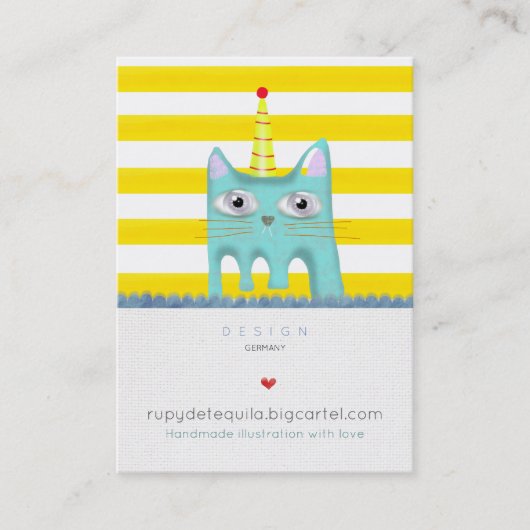 猫ハッピーバースデーカードパーティー 名刺 (正面)