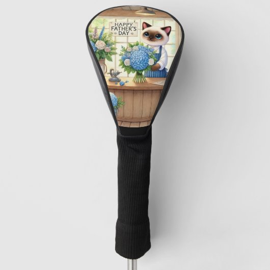 猫ハッピーパパの日の猫パパ猫好き ゴルフヘッドカバー (正面)
