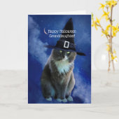 猫ハロウィンの孫娘すごいかわいい カード (黄色い花)