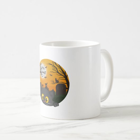 猫ハロウィンキットンハロウィーンの衣装 コーヒーマグカップ (正面右)