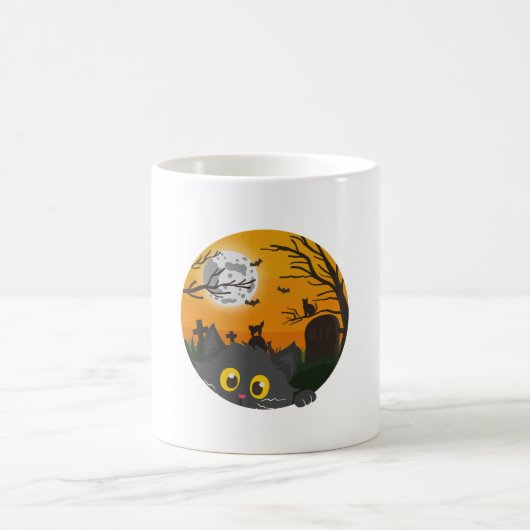 猫ハロウィンキットンハロウィーンの衣装 コーヒーマグカップ (中央)