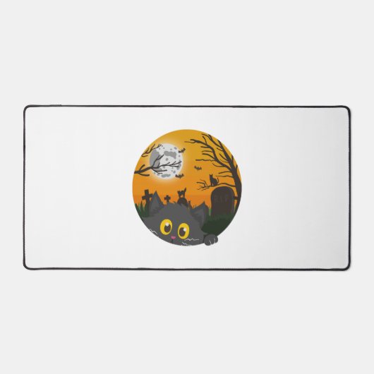 猫ハロウィンキットンハロウィーンの衣装 デスクマット (正面)
