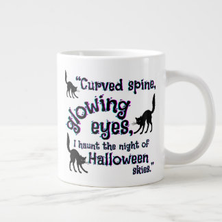 猫ハロウィン白熱［赤熱］光を放つの目 ジャンボコーヒーマグカップ