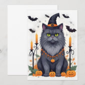 猫ハロウィーンかわいいかわいおもしろいい動物漫画 セーブザデート (正面/裏面)