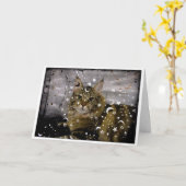 猫ハロウィーンまたは任意の大事な行事グリーティングカード カード (黄色い花)