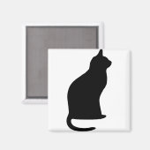 猫ハロウィーンブラックシルエット マグネット (正面/裏面)
