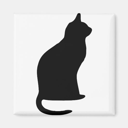 猫ハロウィーンブラックシルエット マグネット (正面)