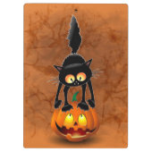 猫ハロウィーン怖いカボチャの漫画 クリップボード (裏面)