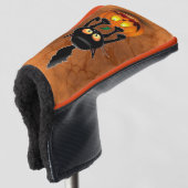 猫ハロウィーン怖いカボチャの漫画 ゴルフヘッドカバー (3/4 正面)