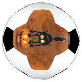 猫ハロウィーン怖いカボチャの漫画 サッカーボール (回転)