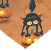 猫ハロウィーン怖いカボチャの漫画 ショートテーブルランナー (コーナー)