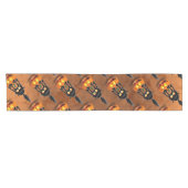 猫ハロウィーン怖いカボチャの漫画 ショートテーブルランナー (横)