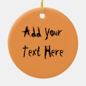 猫ハロウィーン怖いカボチャの漫画 セラミックオーナメント (裏面)