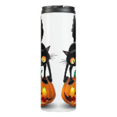 猫ハロウィーン怖いカボチャの漫画 タンブラー (裏面)