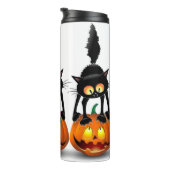 猫ハロウィーン怖いカボチャの漫画 タンブラー (回転右)