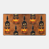 猫ハロウィーン怖いカボチャの漫画 デスクマット (正面)