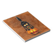 猫ハロウィーン怖いカボチャの漫画 ノートパッド (アングル)