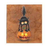 猫ハロウィーン怖いカボチャの漫画 ノートパッド (正面)