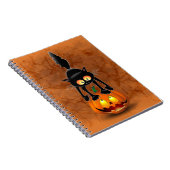 猫ハロウィーン怖いカボチャの漫画 ノートブック (右側)