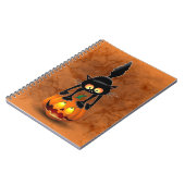 猫ハロウィーン怖いカボチャの漫画 ノートブック (左側)